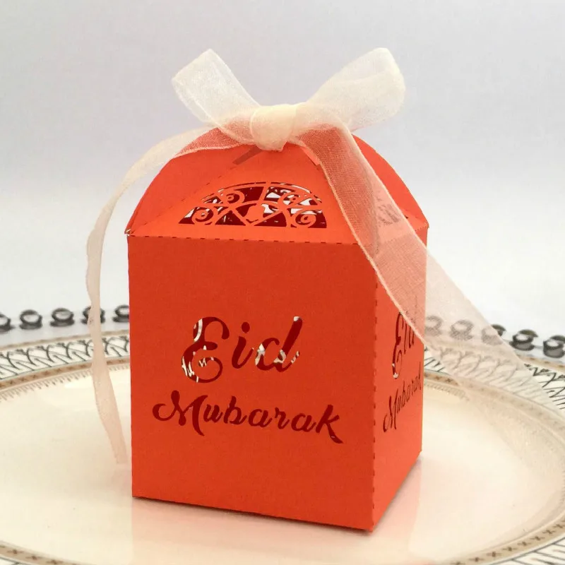 Новейшая коробка для конфет Eid Mubarak многоцветные бумажные подарочные коробки