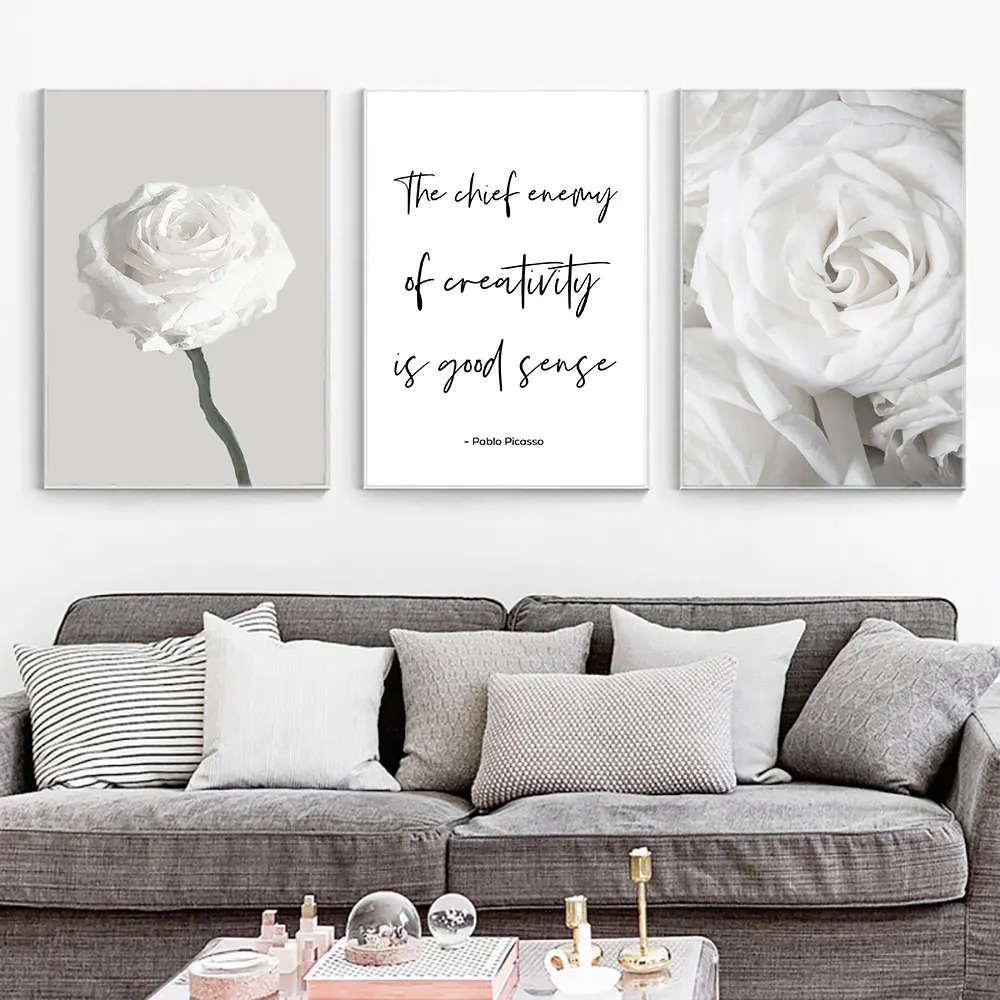 Настенный декор Постер с тропическим пейзажем черная белая Минималистичная