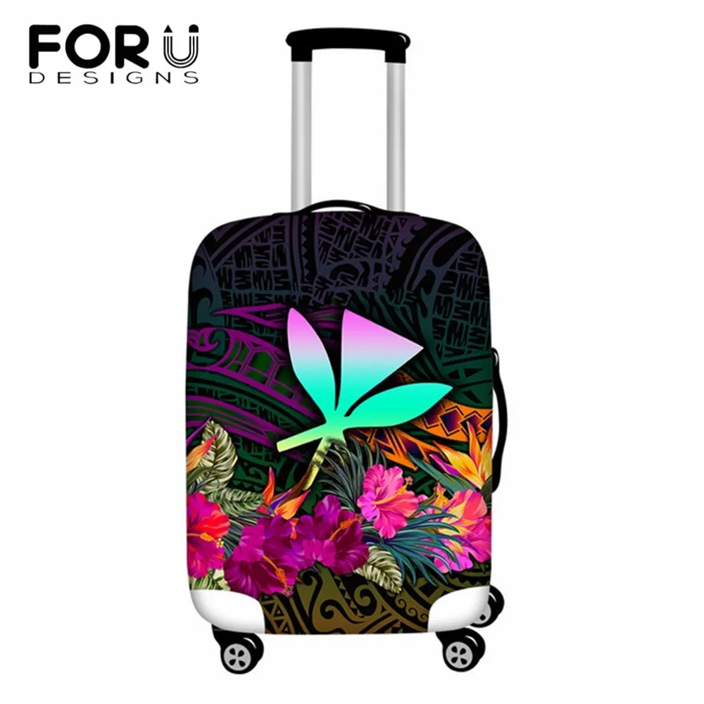 

FORUDESIGNS Polynesian Tribal Hawaii Hibiscus Floral Suitcase Dust Covers Luggage Protective Elastic Covers Travel Accessories