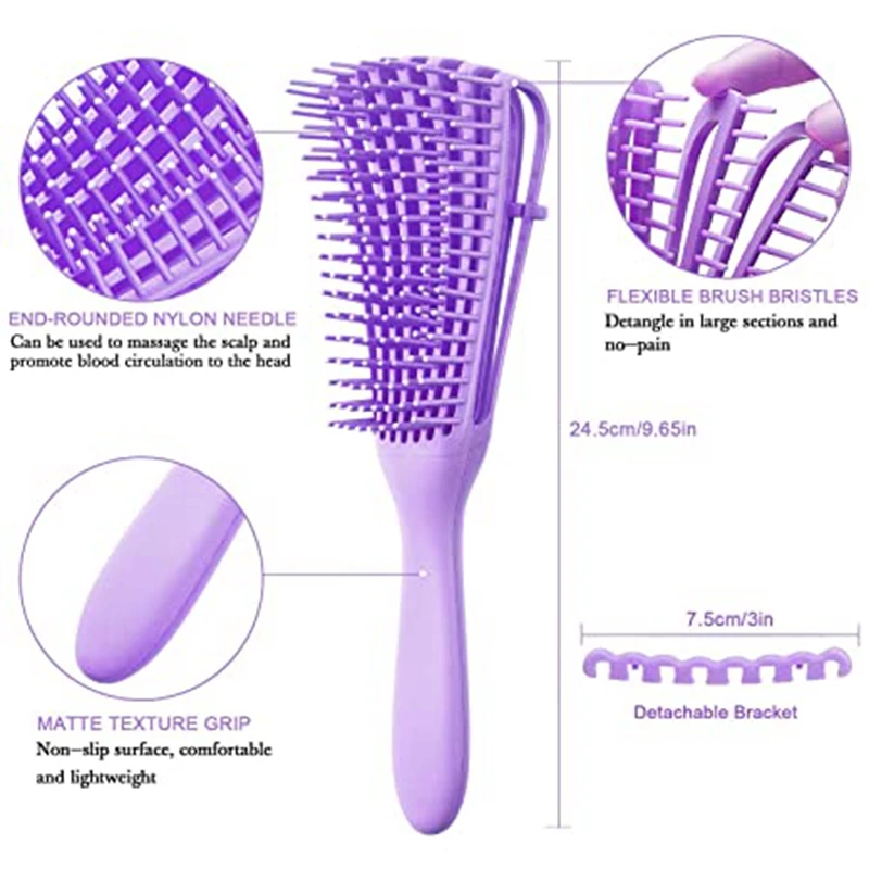 

2 Pack Detangling Brush for Curly Hair, Detangler Brush Hair Detangler, Afro Textured 3A to 4C Kinky Wavy