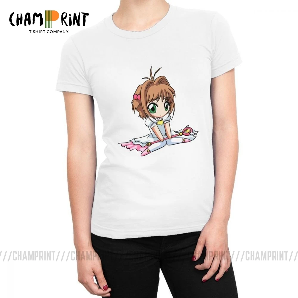 Женская футболка в стиле японского аниме с изображением каптора сакуры топы
