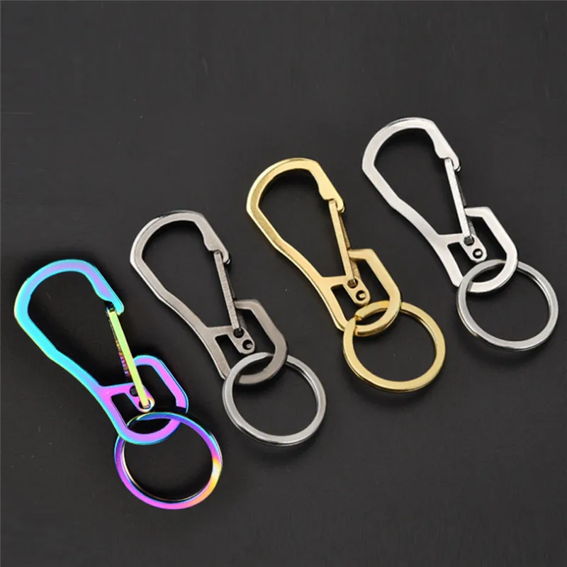 

Titanium clip multi multipurpose buckle keyring hike belt bottle opener key keychain multifunction camp EDC ring outdoor