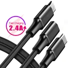 Универсальный кабель 3 в 1 для мобильных телефонов Micro USB Type-C, кабель для быстрой зарядки для Huawei, Samsung, Xiaomi, зарядный кабель для смартфонов, USBC шнур