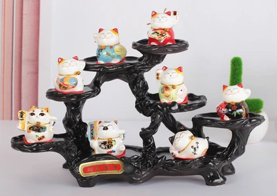 Маленькая фарфоровая Милая кошка Plutus домашняя гостиная открытие магазина