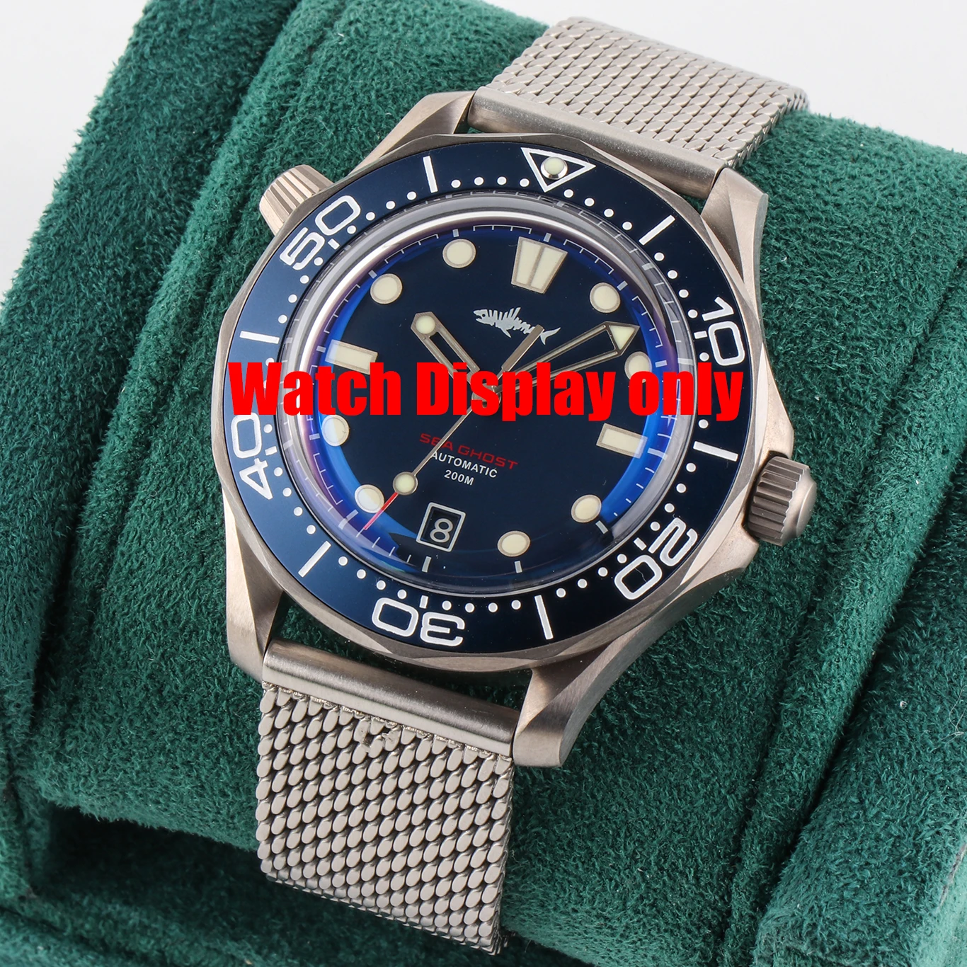 

Mesh Bracelet Watch Accessories Deployment Clasp 20mm Strap Stainless Steel Universal Watchband Shark Logo Fit for Omegawatch