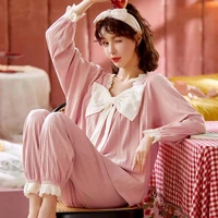 cotton women pajamas sets autumn pijamas sleepwear nightie 2 piece set long sleeve casual loungewear pyjamas