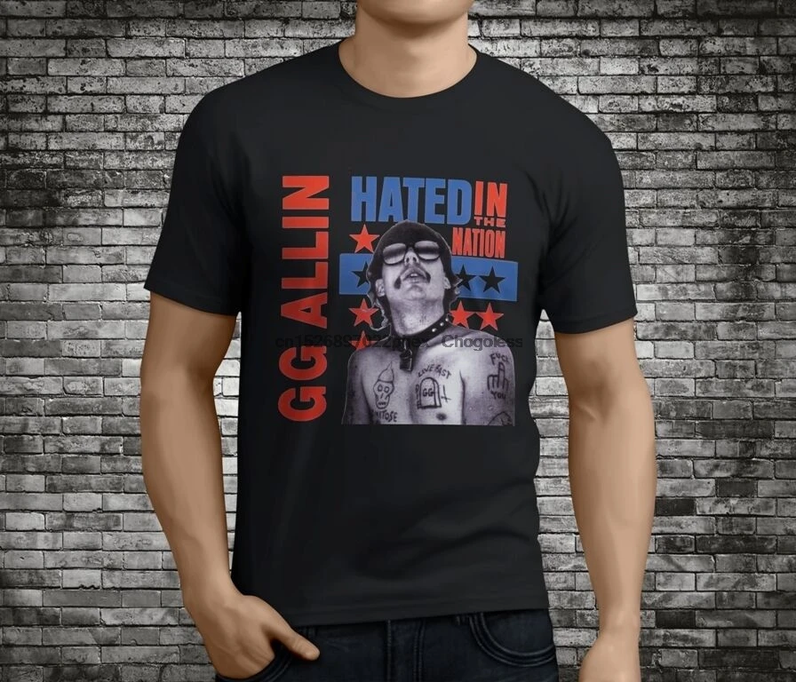 New GG ALLIN Hated In The Nation Металлическая черная футболка в стиле панк размер S-3XL |