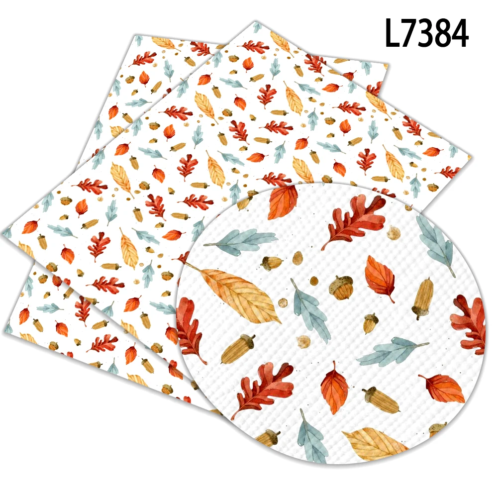 Hanksgive осенний Урожайный принт искусственная кожа с перекрестным узором листы из