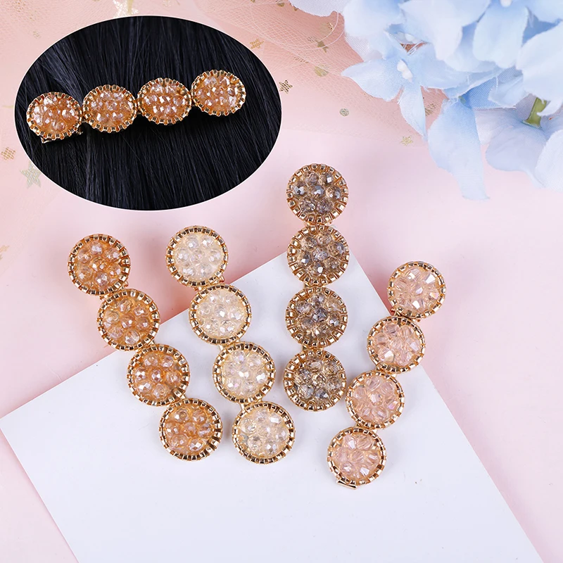 Корейский Кристалл Стразы заколки для волос женские Геометрическая круглая