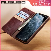 musubo genuine leather case for iphone 11 pro max xs xr 7 plus 8 6s plus 6 luxury cases cover card slot wallet casing funda capa