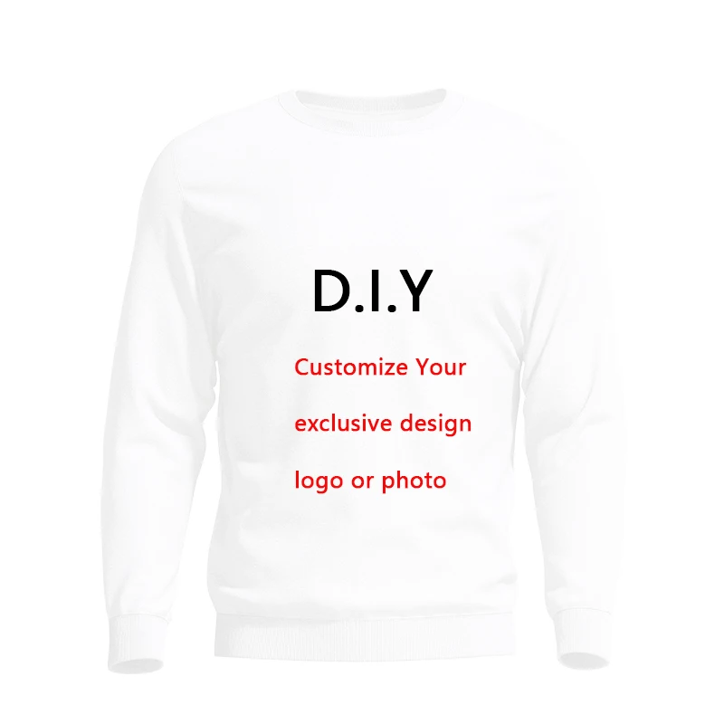 

DIY Printed Sweatshirt Women Girl DIY Photo Logo Brand Crew Neck Boy Clothes Men Casual Pullover Long Sleeve Custom For Autumn