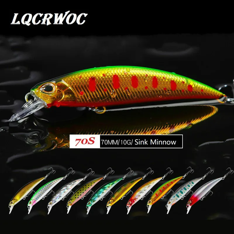 Новый Minnow 70 мм 10g рыболовная приманка лед плавающая для рыбы кривошипно японские