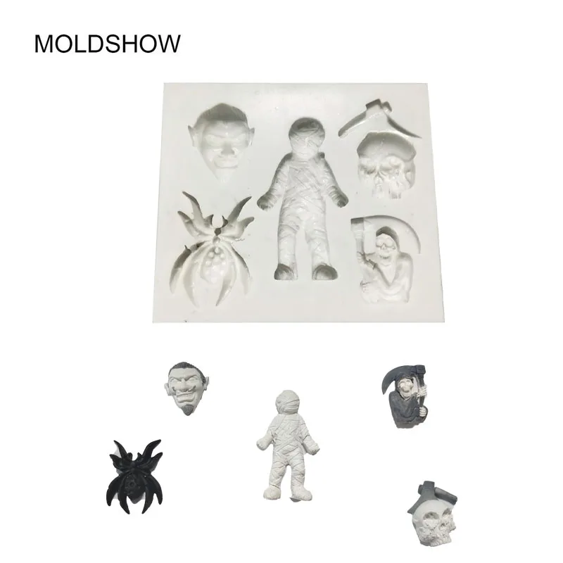 Новинка 3D силиконовая форма для Хэллоуина паука черепа торта вечерние НКИ сделай