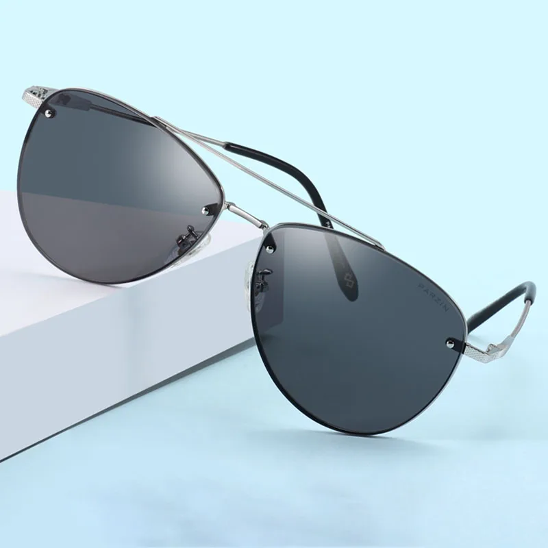 Фото PARZIN классические пилотные Солнцезащитные очки Мужские брендовые дизайнерские в