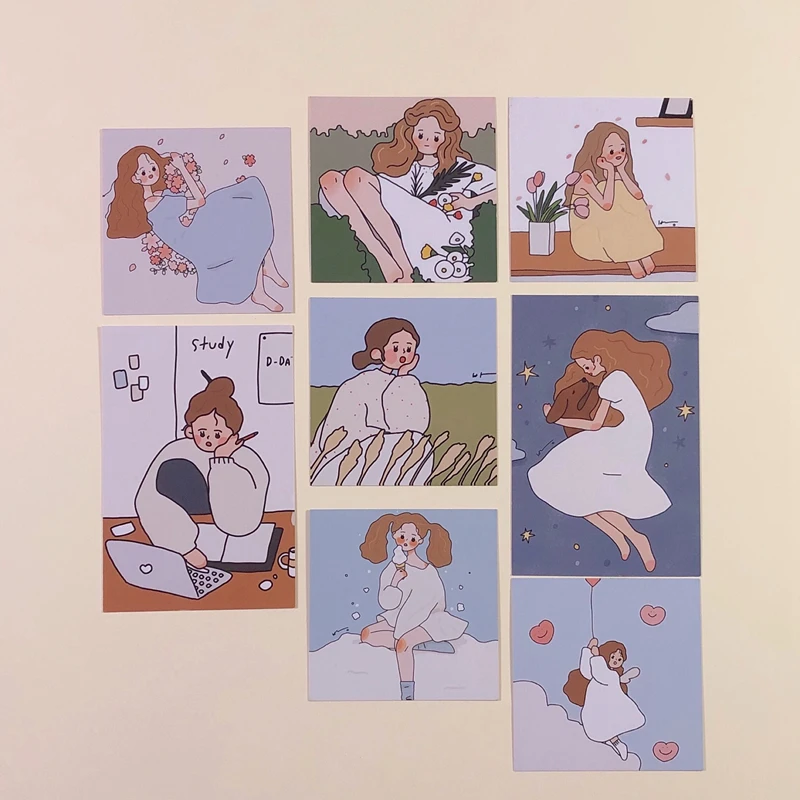 8 шт. корейский стиль для молодых девушек прекрасный мультфильм Инс альбом HD фото