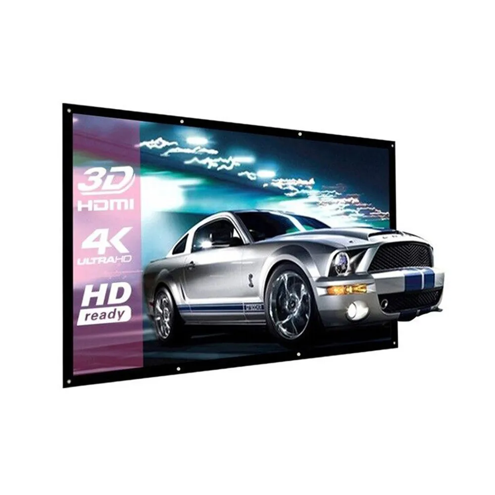 Проекционный экран портативный тканевый складной 3D HD для офиса домашнего