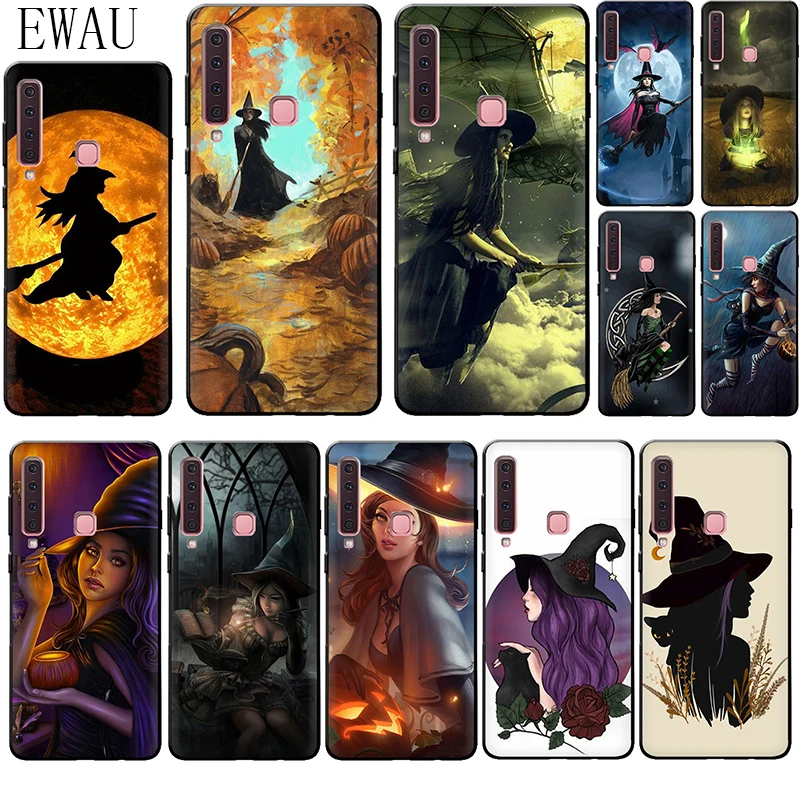Силиконовый чехол EWAU Witch для телефона на Хэллоуин Samsung A2 Core A5 A6 plus A7 A8 A9 A10s 20s 20E 30s 40s