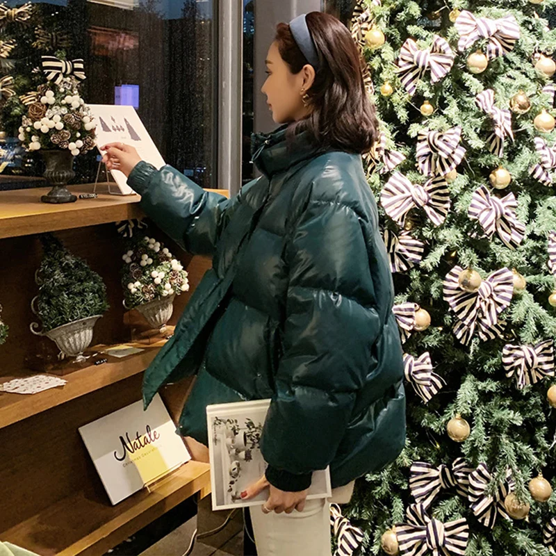 Женская парка на белом утином пуху с воротником-стойкой | одежда