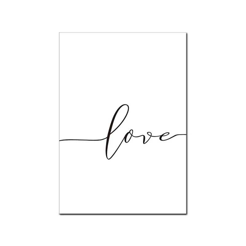 Nordic Poster Black and White Holding Hands Canvas Prints Lover Quote Wall Pictures for Living Room Abstract Minimalist Decor | Дом и сад