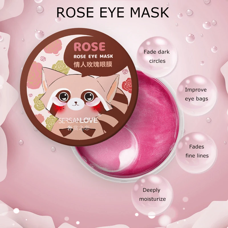 Розовая маска для глаз выцветает с тонкими линиями устраняет отечность патчи