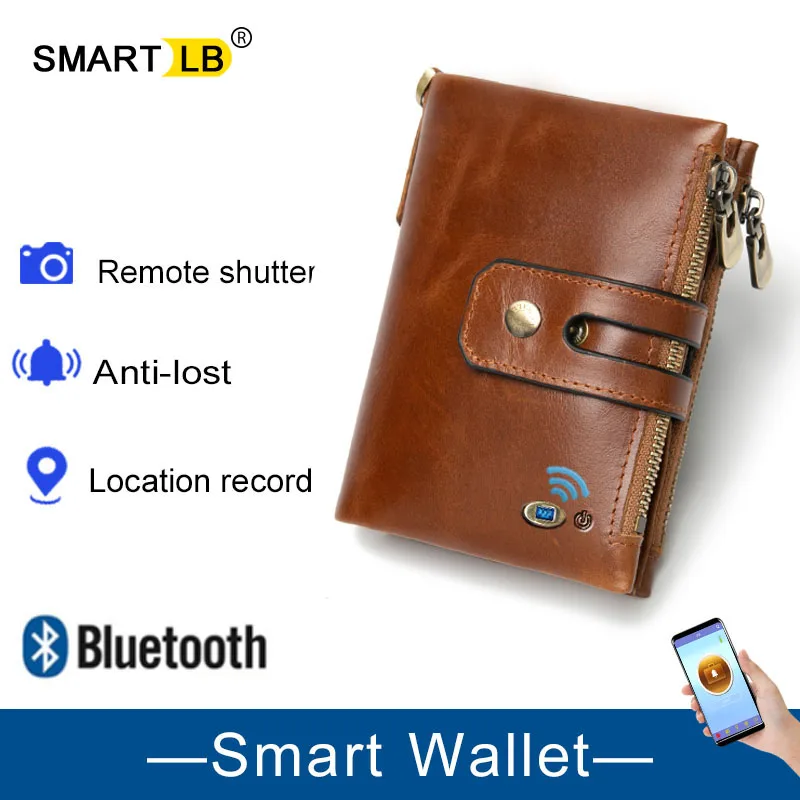 Умный мужской кошелек из натуральной кожи портмоне маленький мини держатель для