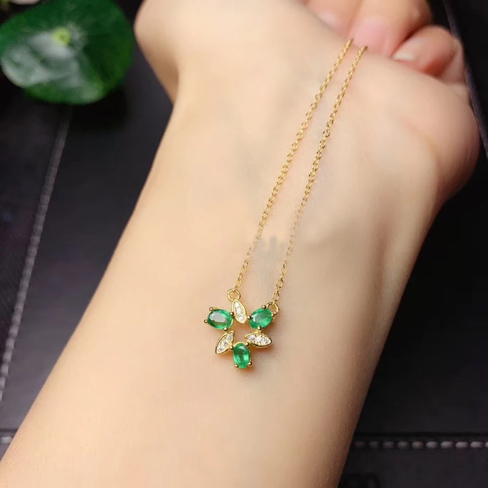 Натуральный Изумрудный кулон драгоценный камень Стерлинговое Серебро 925 пробы