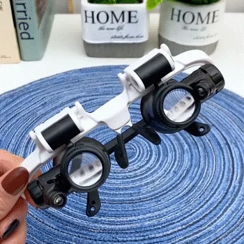 

8X/15X/23X LED Magnifier Glasses Two LED Lights Adjustable LED Lamp Head Magnifying Glasses Household Tools