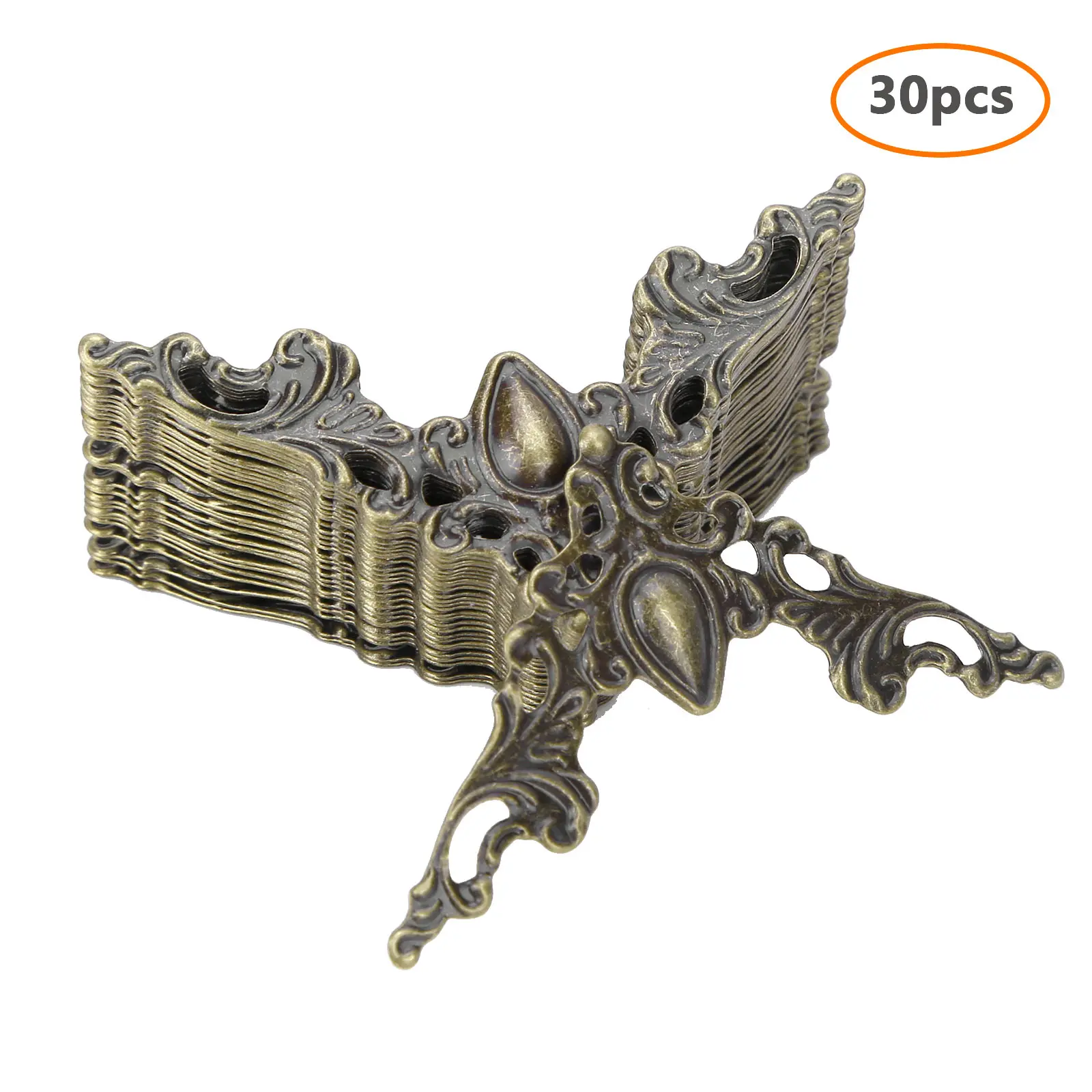 Металлические угловые кронштейны 30 шт. золотистый Бронзовый чехол для ноутбука