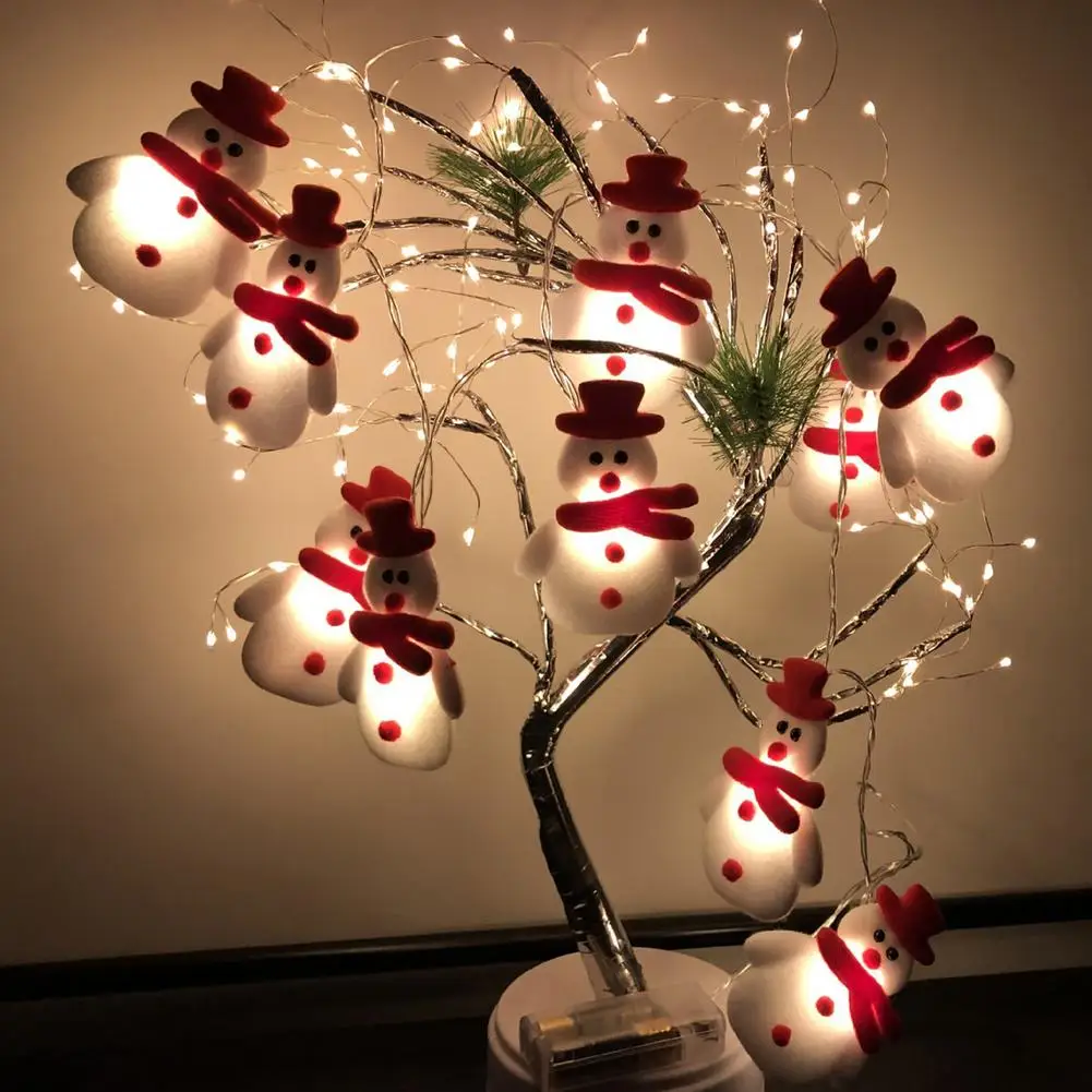 

Snowman Christmas Tree LED Garland String Lights Snowflakes String Fairy Lights Hanging Ornaments For Navidad Natal New Year