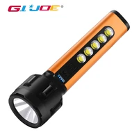 gijoe super bright led aluminum alloy flashlight built in lithium battery usb rechargeable cob strong light long range lantern