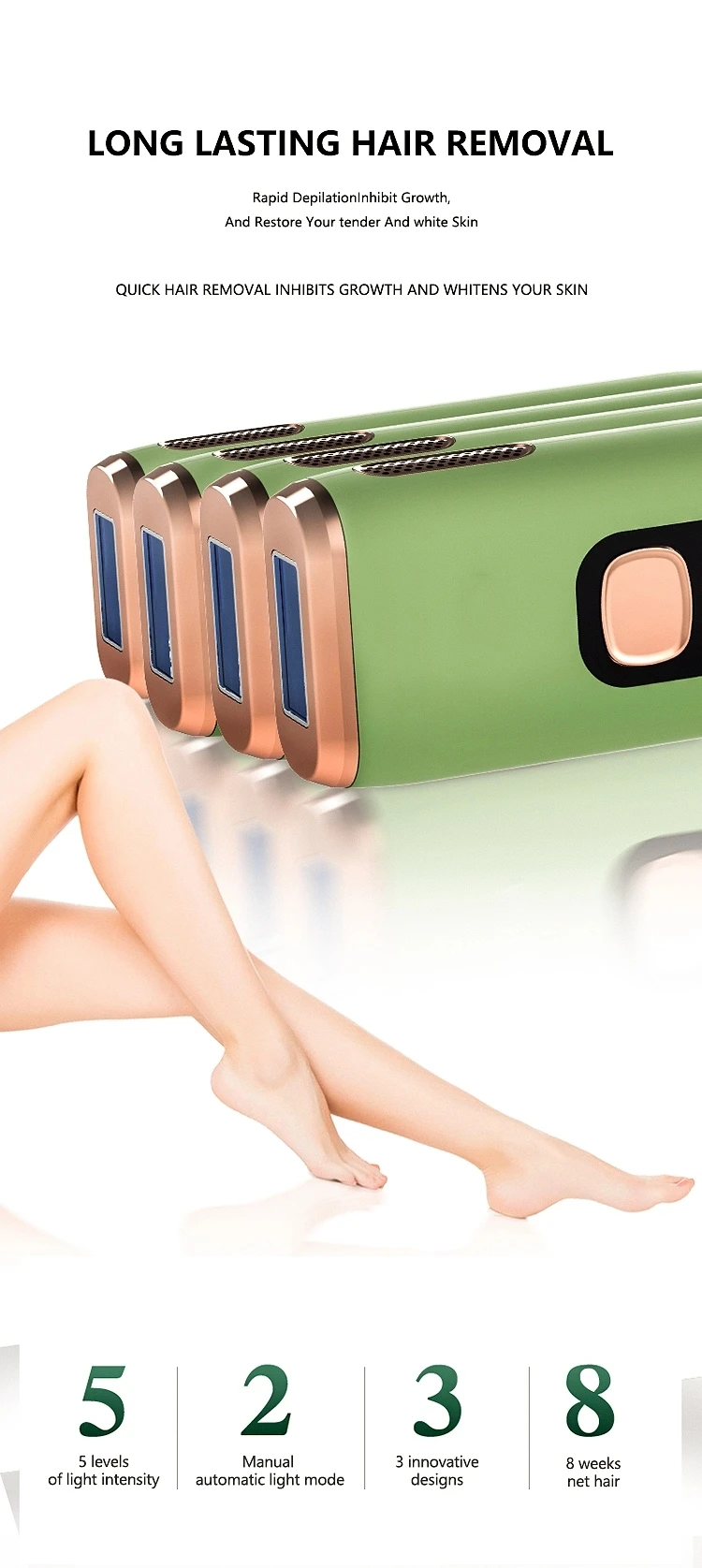 

Home Hold Depilatory Laser Mini Hair Epilator Permanent Hair Removal IPL System Shot Light Pulses Whole Body Hair Remover