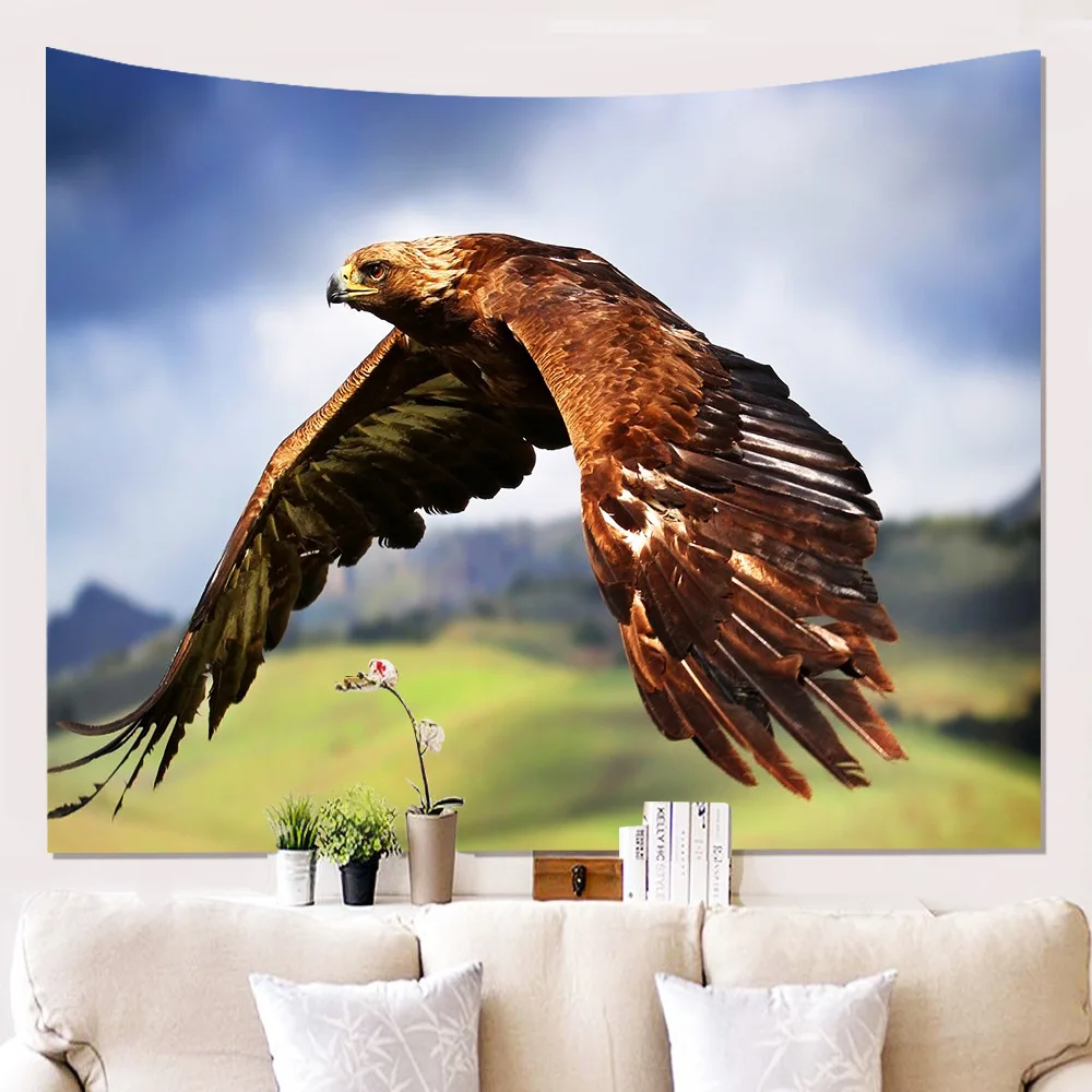 Ткань полиэстер с принтом на стене рисунком орла 3D печатных Гостиная Украшения в