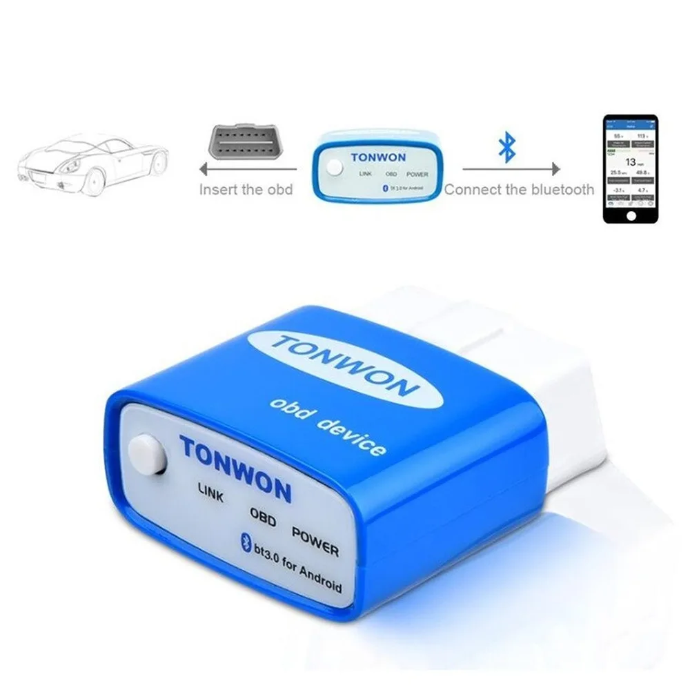 TONWON Автомобильный сканер Bluetooth/Wi Fi OBDii для устройств iOS и Android Проверка кода