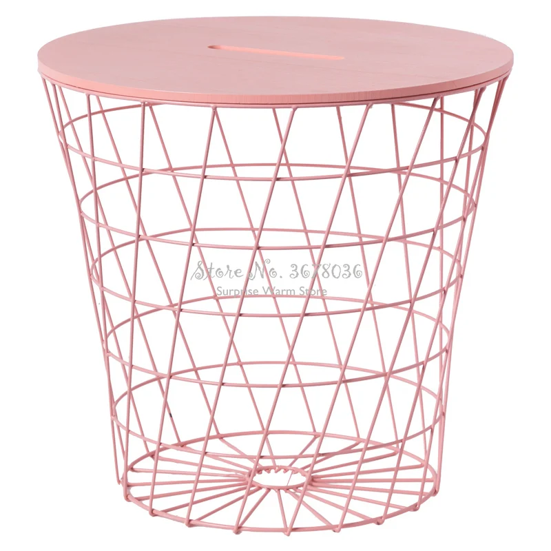 Металлический металлический кофейный столик Ins в скандинавском стиле корзина