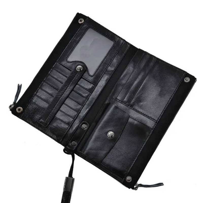 Мужской кошелек на ремешке из натуральной кожи с карманом для телефона Длинные