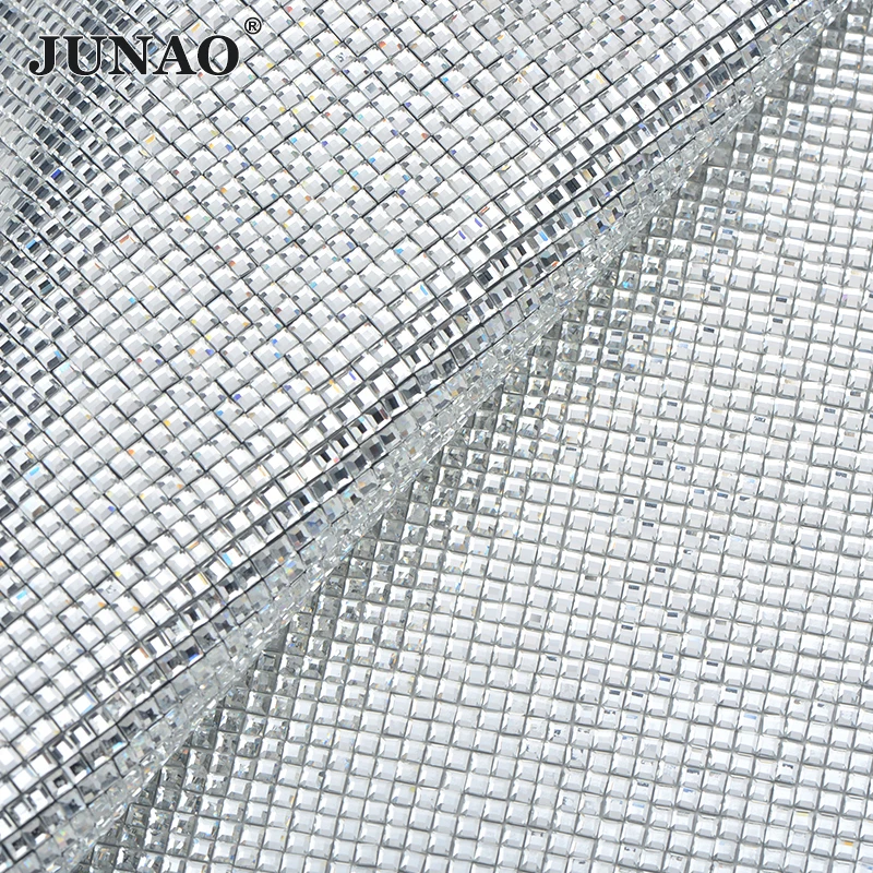 Прозрачные квадратные Стразы JUNAO 24*40 см для украшения одежды|strass crystal|rhinestone