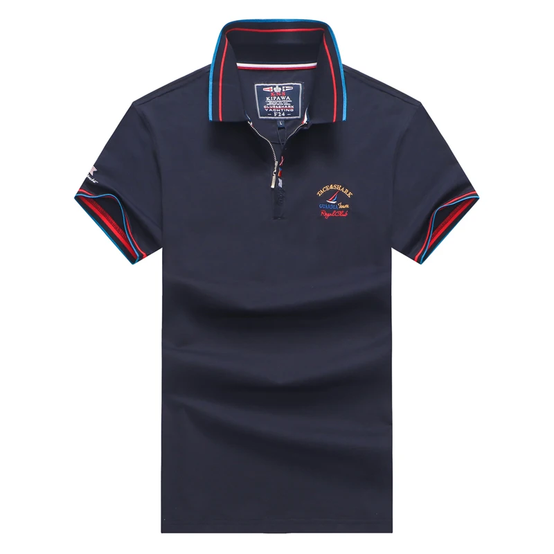 

Men Embroidery Tace&shark Tops Short Sleeves Poloshirt Brand Clothing Camisa Masculina Casual Polo Shirt The billionaire