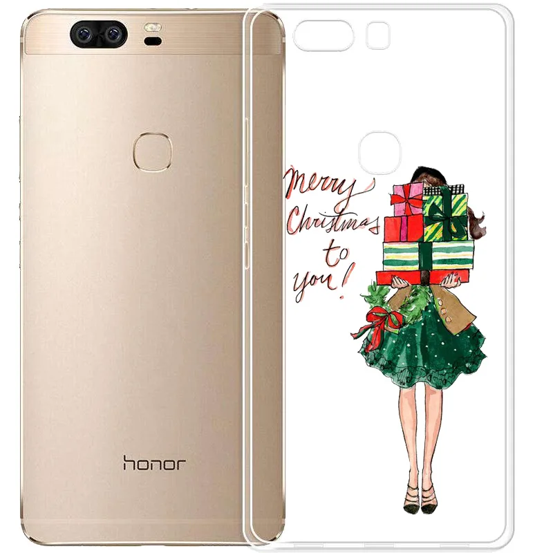 Зимний Рождественский мягкий прозрачный силиконовый чехол для телефона с Санта