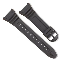 silicone watch band stainless steel pin buckle replacement watchband for casio w 96h sports men strap bracelets only black