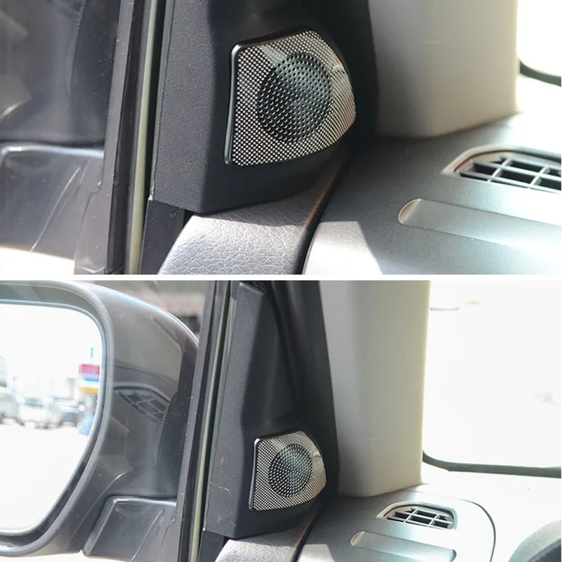 

Black Titanium Interior Front Door Tweeter Decoration Frame For Mitsubishi Pajero 2016 2017 2018 2019 2020 Styling Accessories