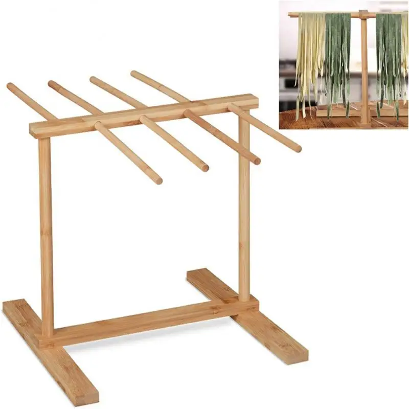 

Household waking noodle drying rack 8 rows of wooden handmade spaghetti linguine rack multifunctional kitchen storage rack