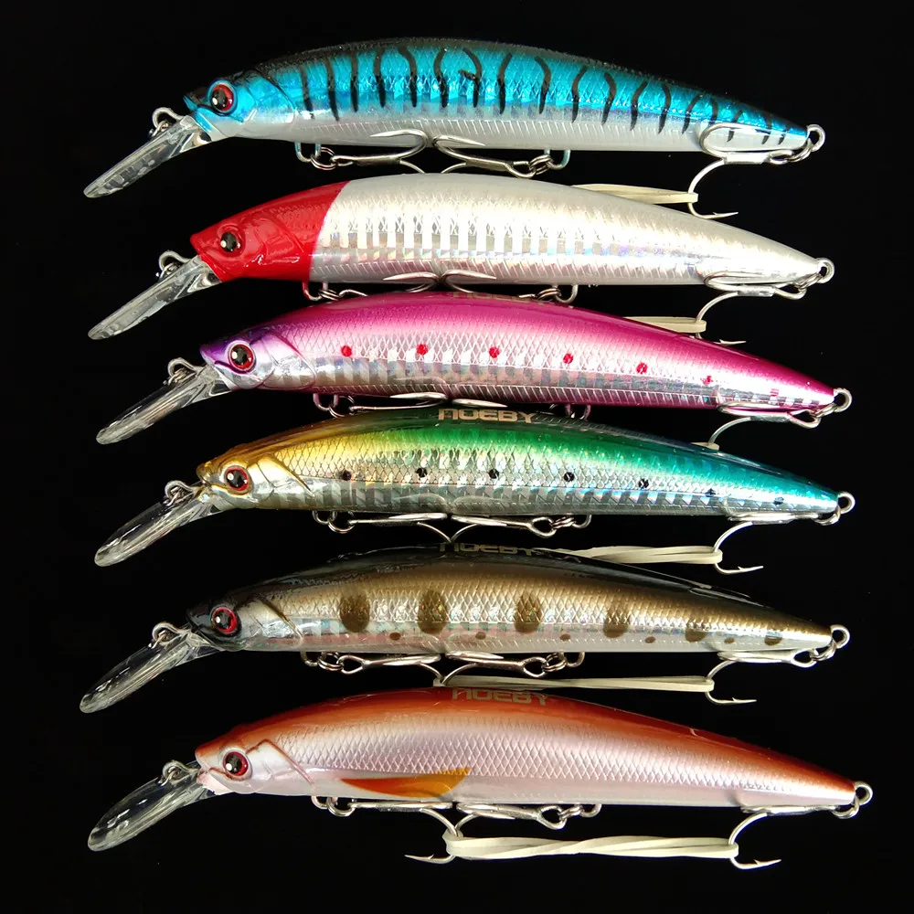 

NOEBY 6pcs 110mm 36g Minnow Sinking Fishing Lure Hard Bait with Treble Hooks Isca Artificial Para Pesca Leurre Peche NBL9448