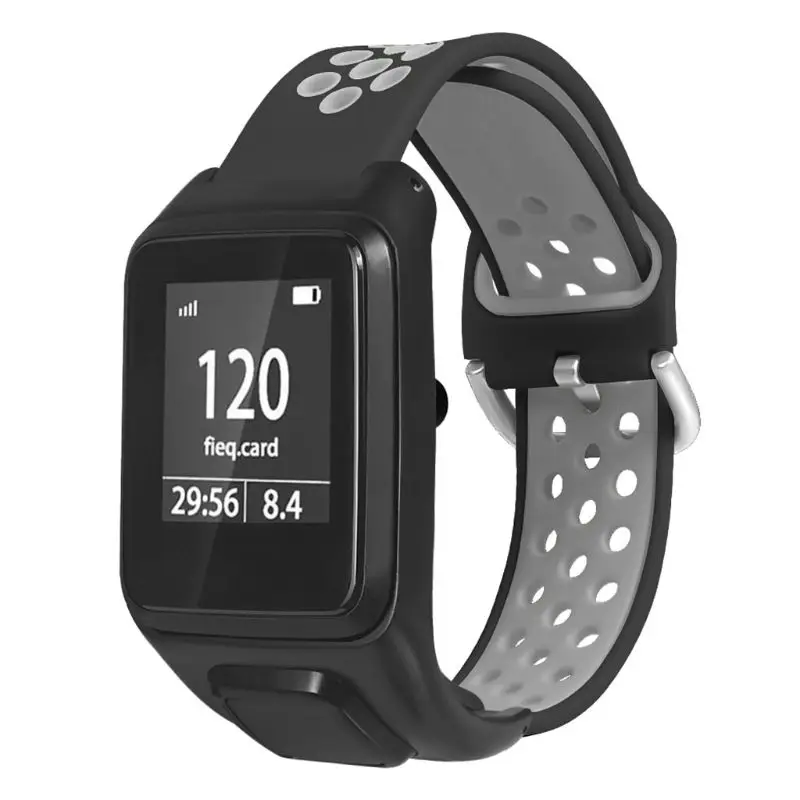 Сменный Двухцветный силиконовый ремешок для наручных часов браслет Tomtom Runner