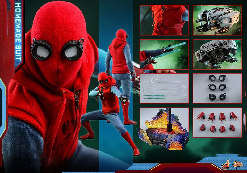 

HT HOTTOYS 1/6 MMS552 Spider Boy Home Self-Made Suit Edition Reprint 2.0 12"Action Figure Full Set For Fans Collection
