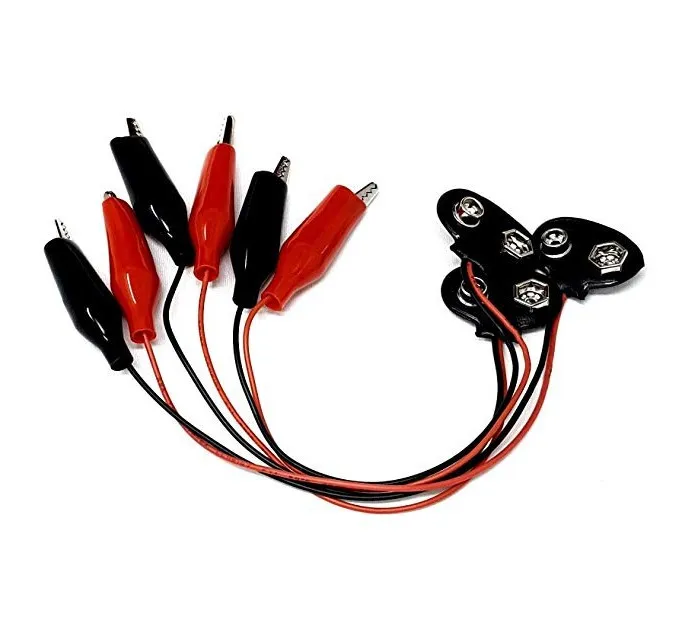 

Plastic 15cm Batteries Buckle T Type Battery Holder Hard Shell Case Wire 9V Battery Connector Button Clip Alligator Clips