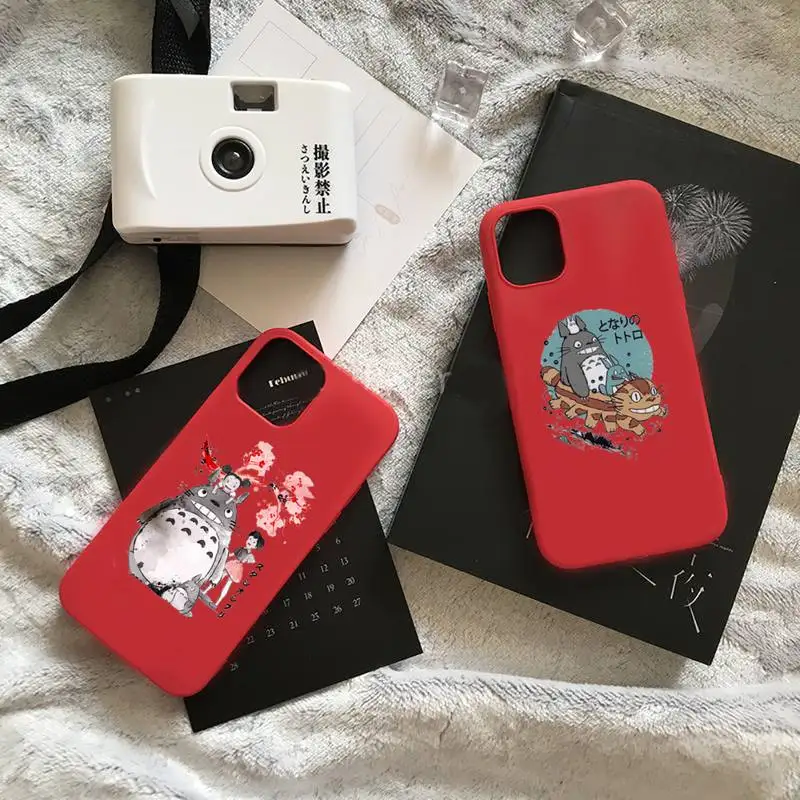

Totoro Hayao Miyazaki Japan Phone Case Candy Color for iPhone 6 7 8 11 12 s mini pro X XS XR MAX Plus
