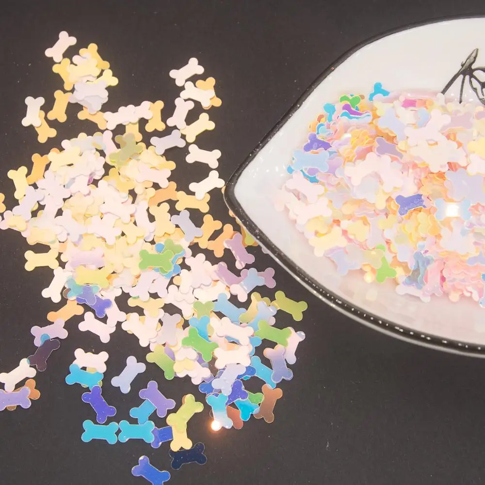 25 г 5 х8 мм Симпатичные блестящие пайетки из ПВХ в форме костей блестки россыпью