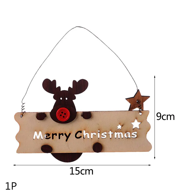 Multi Style Christmas Wooden Pendant Creative Wood Craft Ornaments DIY Chriatmas Tree Hanging Decoration Xmas Gift Supplies - Цвет: 1P-399-B03