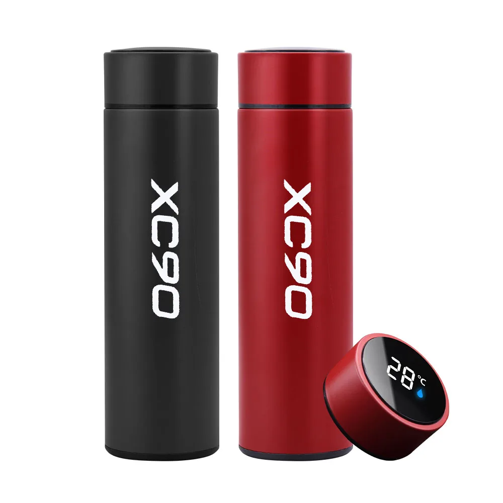 

Laser engraving Temperature Display Vacuum Insulated Cup Stainless Steel Travel Coffee Mug Thermos Flask For Volvo XC90 xv60 v40