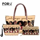 2021 стильные сумочки, африканская королева, американская женская сумка-тоут с художественным дизайном, сумка на плечо для дам, кошелек с верхней ручкой, 3 шт.компл. sac
